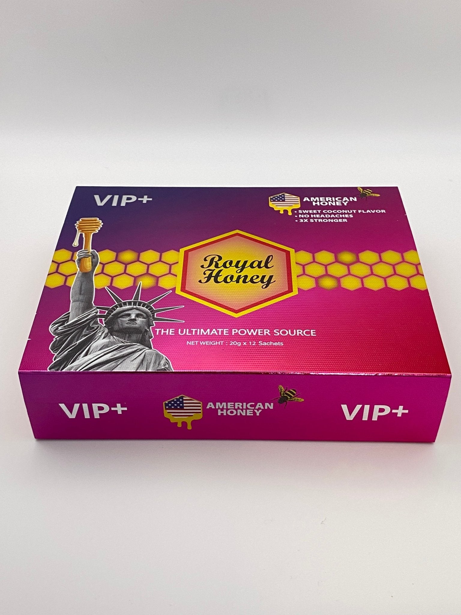 Royal Honey VIP+ American Honey (12 Sobres de 20 g) – Afrodisíaco Natural para Hombres