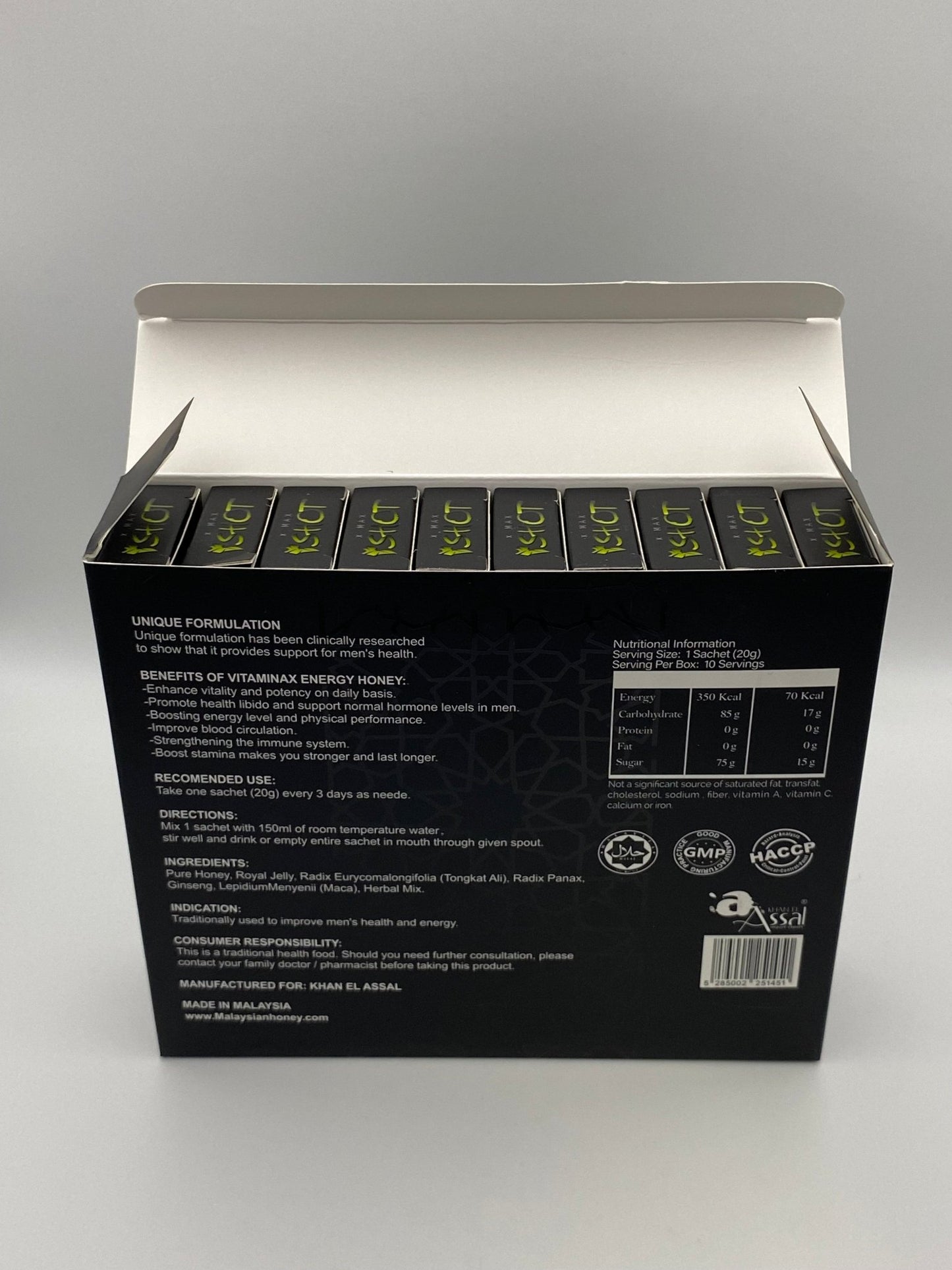 X MAX Shot TripleShot Energy Honey (10 Sobres de 20 g) – Afrodisíaco Natural para Hombres - The Profit Store