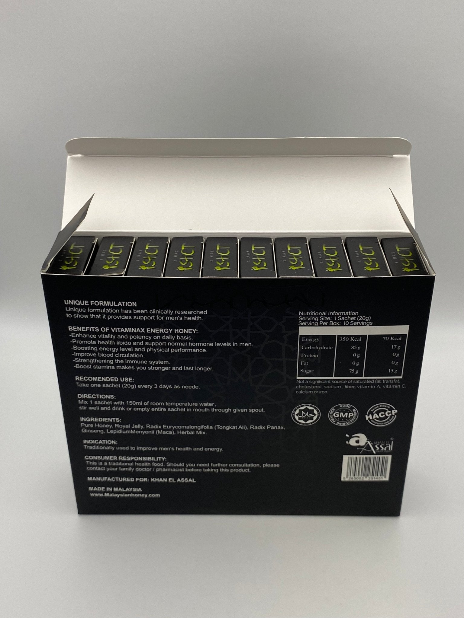 X MAX Shot TripleShot Energy Honey (10 Sobres de 20 g) – Afrodisíaco Natural para Hombres - The Profit Store