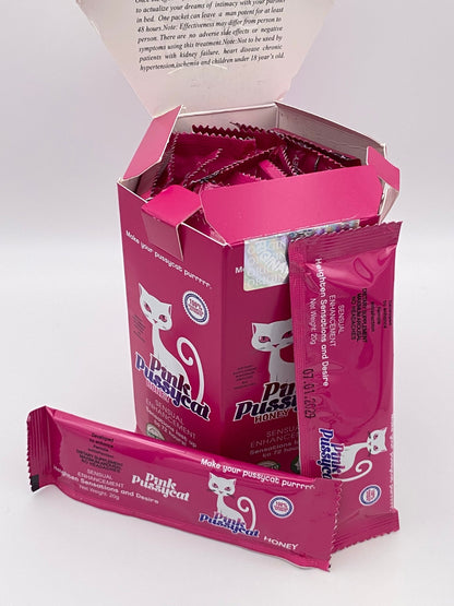 Pink PussyCat Honey (24 Sobres de 20 g) – Afrodisíaco Natural para Mujeres - The Profit Store