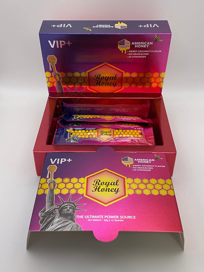 Royal Honey VIP+ American Honey (12 Sobres de 20 g) – Afrodisíaco Natural para Hombres - The Profit Store